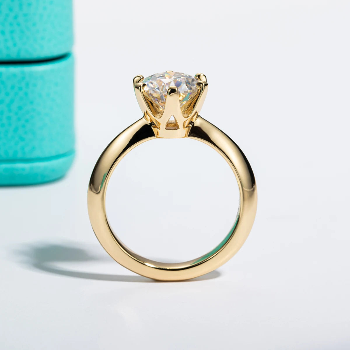 Round Cut Moissanite Solitaire Ring