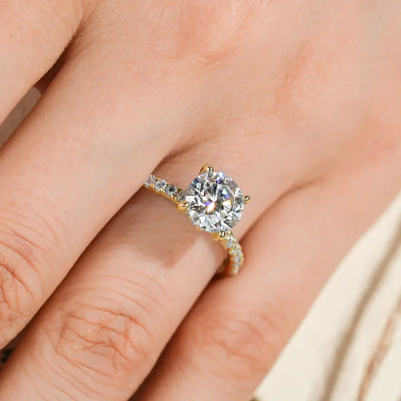 Pavé Solitaire Engagement Ring