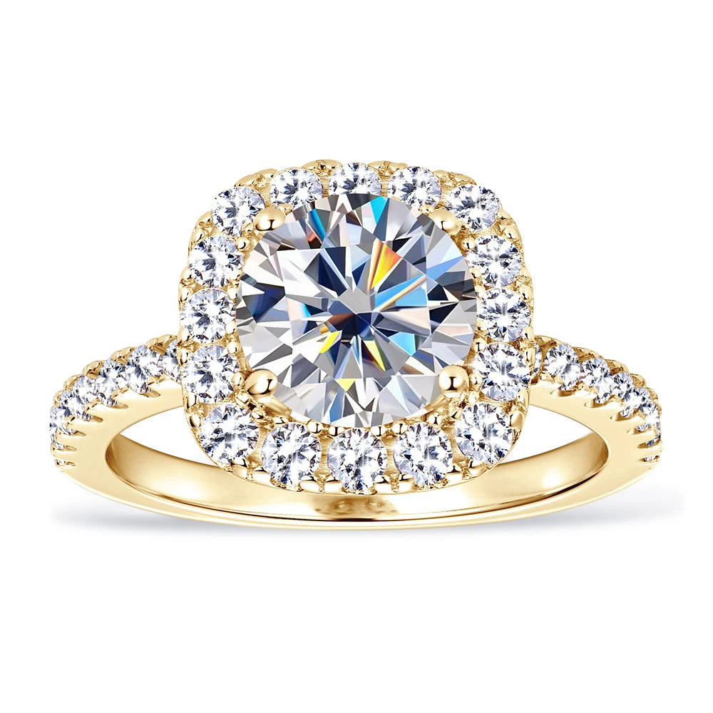 Cushion Halo Moissanite Ring