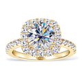 Cushion Halo Moissanite Ring