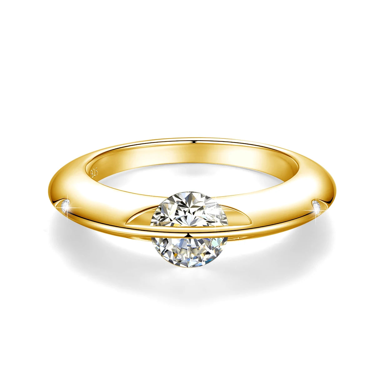Gold Wave Moissanite Ring