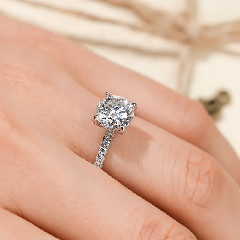 Pavé Solitaire Engagement Ring