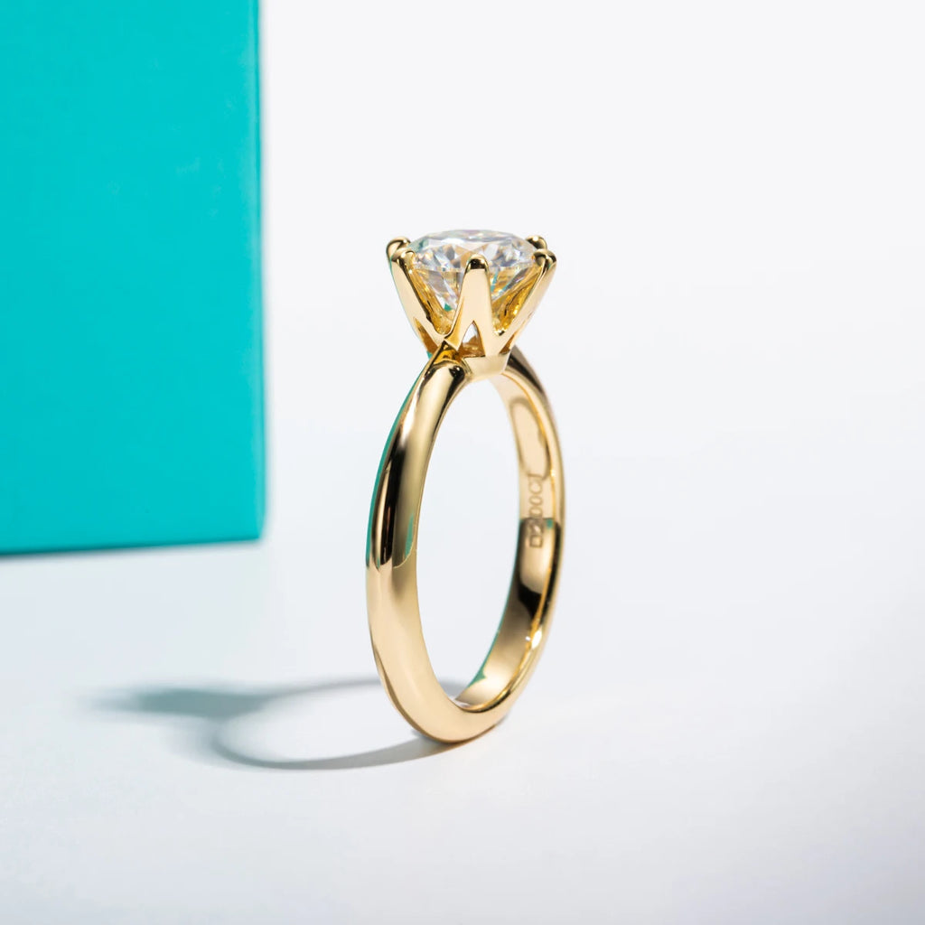 Round Cut Moissanite Solitaire Ring