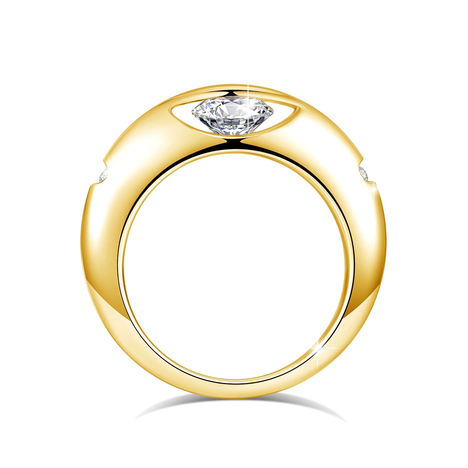 Gold Wave Moissanite Ring