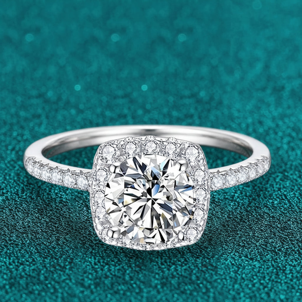 Cushion Halo Engagement Ring