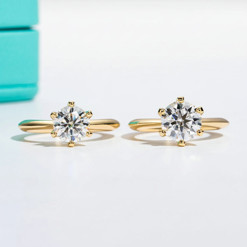 Round Cut Moissanite Solitaire Ring