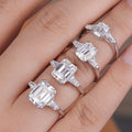 Emerald Cut Three Stone Ring