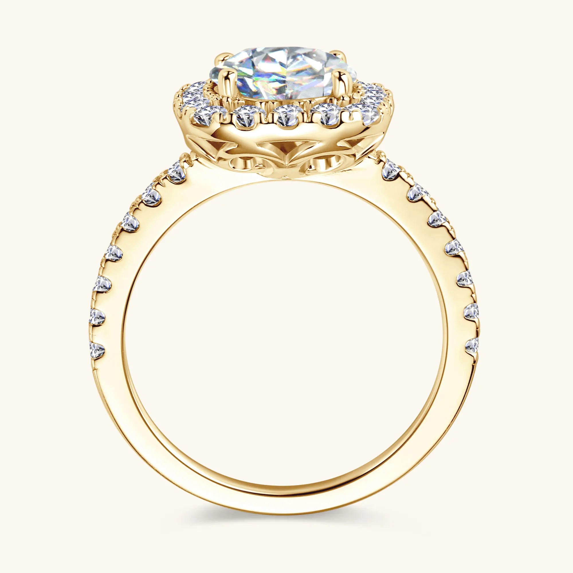 Cushion Halo Moissanite Ring